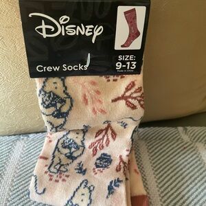 Disney Cream and Blue Character Crew Socks